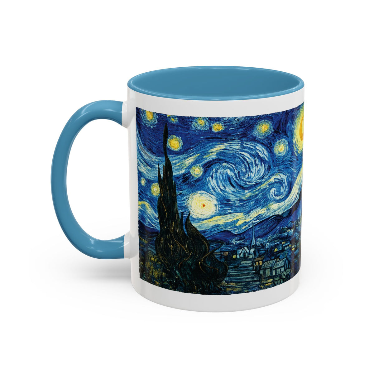 Starry Night Accent Coffee Mug — Van Gogh Style Night Sky Coffee Cup (11/15oz)