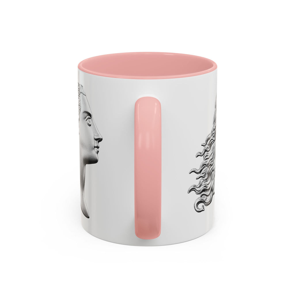 Classical Profile Accent Coffee Mug — Greek Goddess Bust Design (11/15oz)