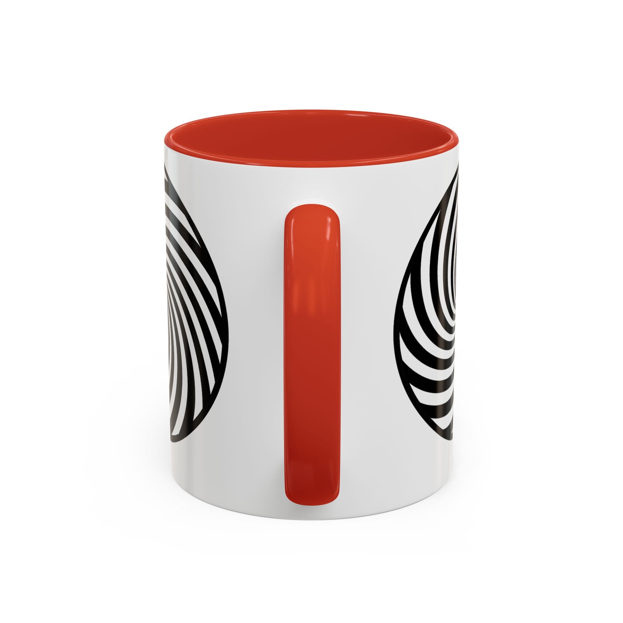 Hypnotic Swirl Accent Mug — Black & White Spiral Coffee Cup (11/15oz)