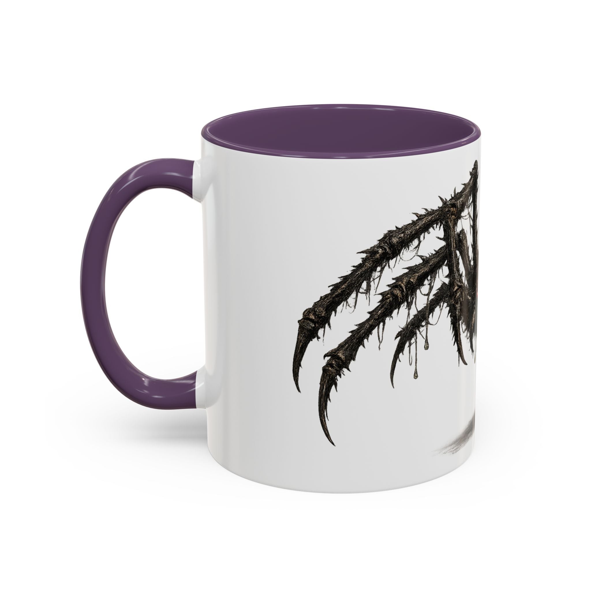 Spider Horror Accent Coffee Mug — Creepy Red-Eyed Arachnid Design (11/15oz)