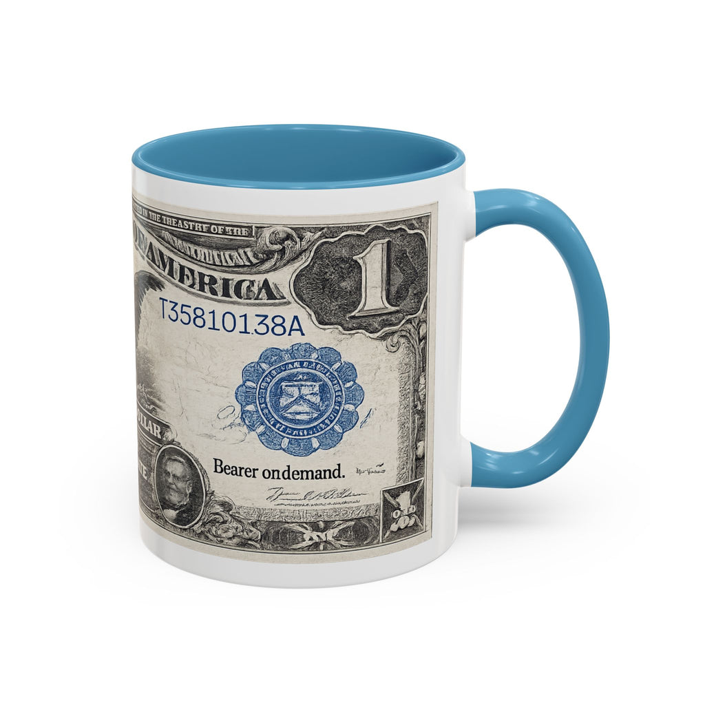 Dollar Bill Accent Coffee Mug — Vintage US Currency Design (11/15oz)