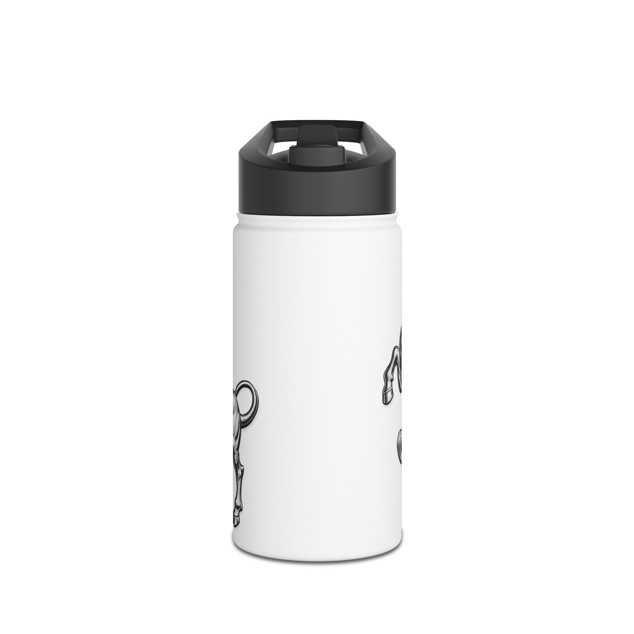 Stainless Steel Water Bottle — Vintage Bull Illustration, Durable Insulated Bottle