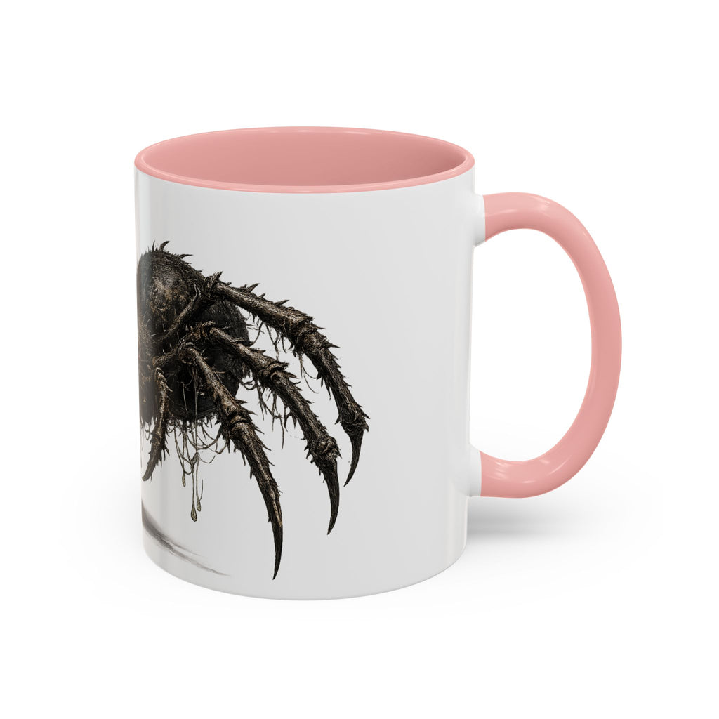 Spider Horror Accent Coffee Mug — Creepy Red-Eyed Arachnid Design (11/15oz)