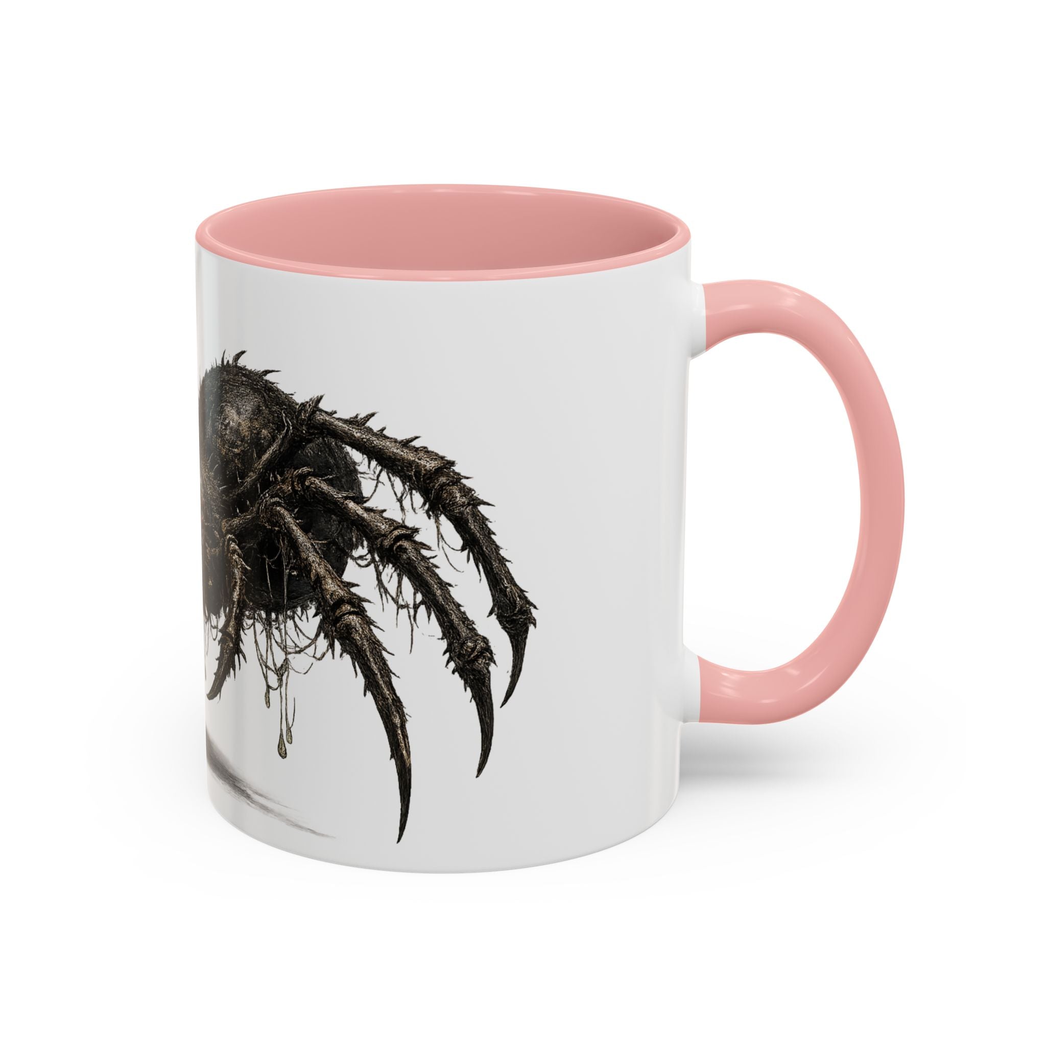 Spider Horror Accent Coffee Mug — Creepy Red-Eyed Arachnid Design (11/15oz)