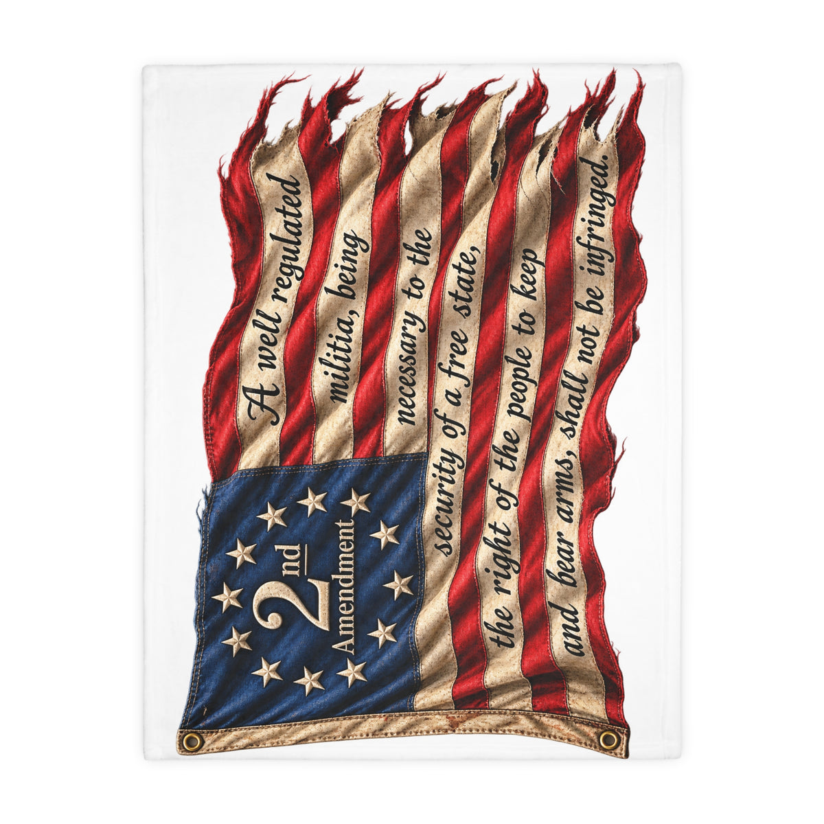 2nd Amendment American Flag Velveteen Blanket