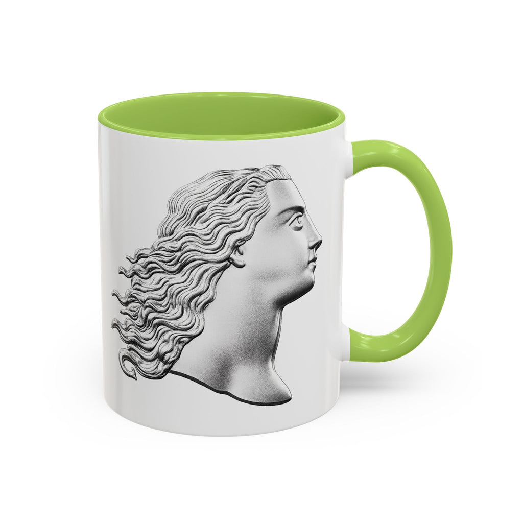 Classical Profile Accent Coffee Mug — Greek Goddess Bust Design (11/15oz)