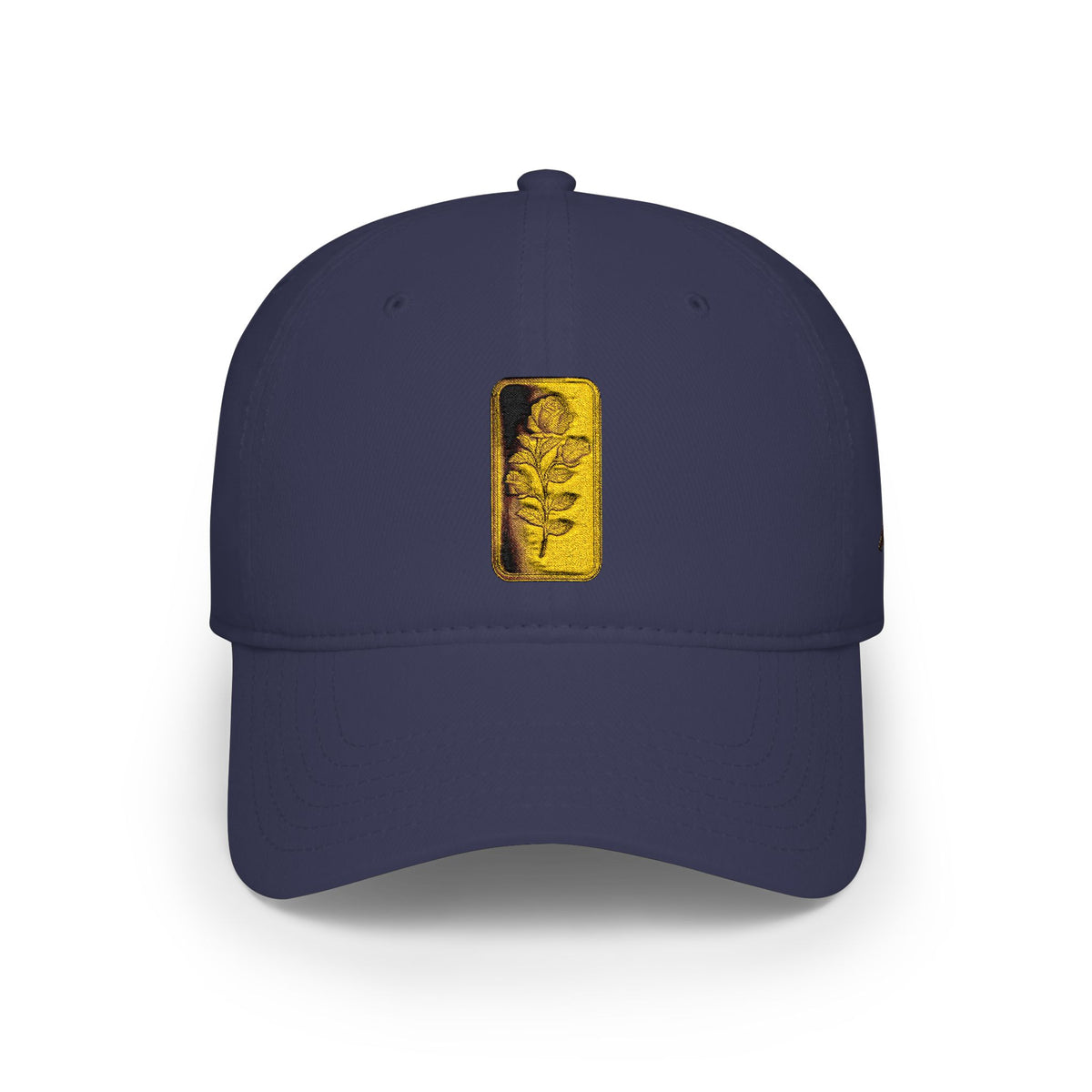 Low Profile Cap with Gold Embroidered Rosa Patch