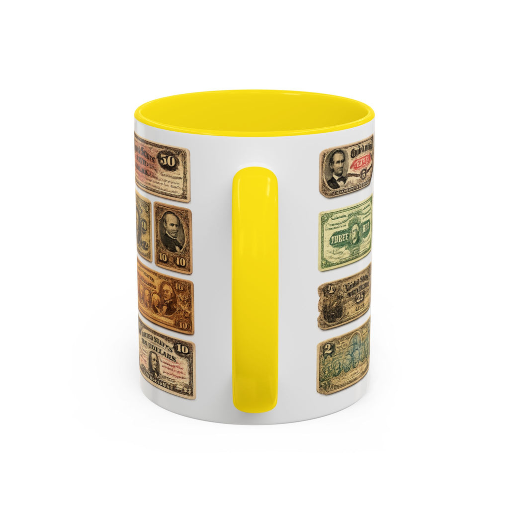 Vintage US Fractional Currency Coffee Mug – Retro Banknote Accent Mug (11/15 oz)