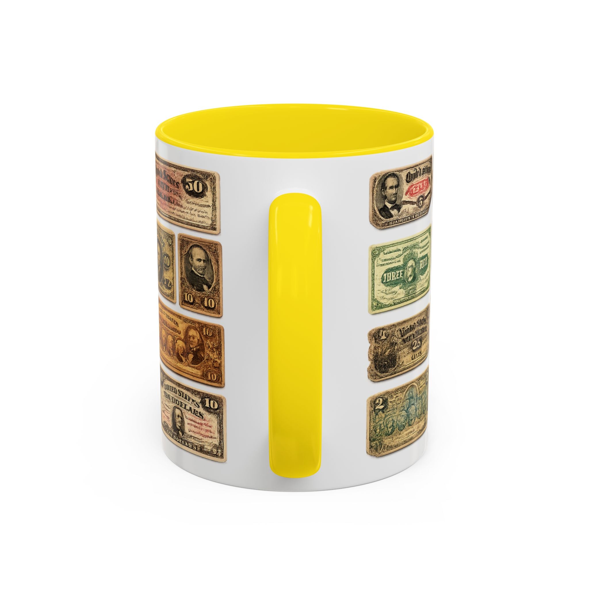 Vintage US Fractional Currency Coffee Mug – Retro Banknote Accent Mug (11/15 oz)