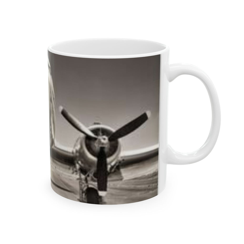 Vintage Airplane Ceramic Mug — Retro Aircraft Photo Coffee Cup (11oz/15oz)