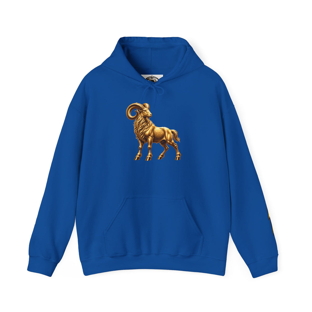 Capricorn Zodiac Hoodie — Gold Ram Graphic Hoodie