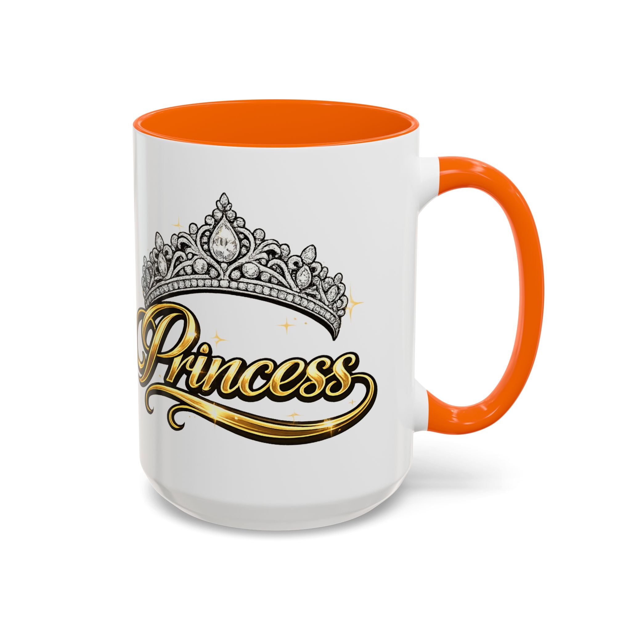 Princess Crown Accent Coffee Mug — Gold Script 11/15oz