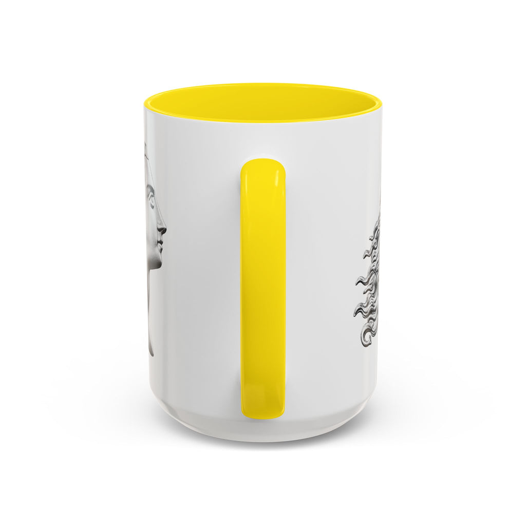 Classical Profile Accent Coffee Mug — Greek Goddess Bust Design (11/15oz)