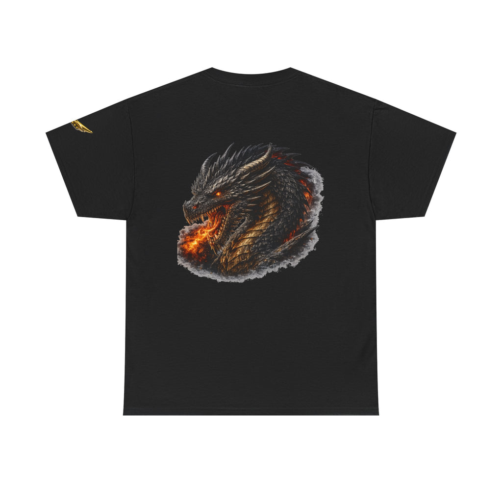 Dragon Head Fire Tee — Fiery Black Dragon Graphic T-Shirt
