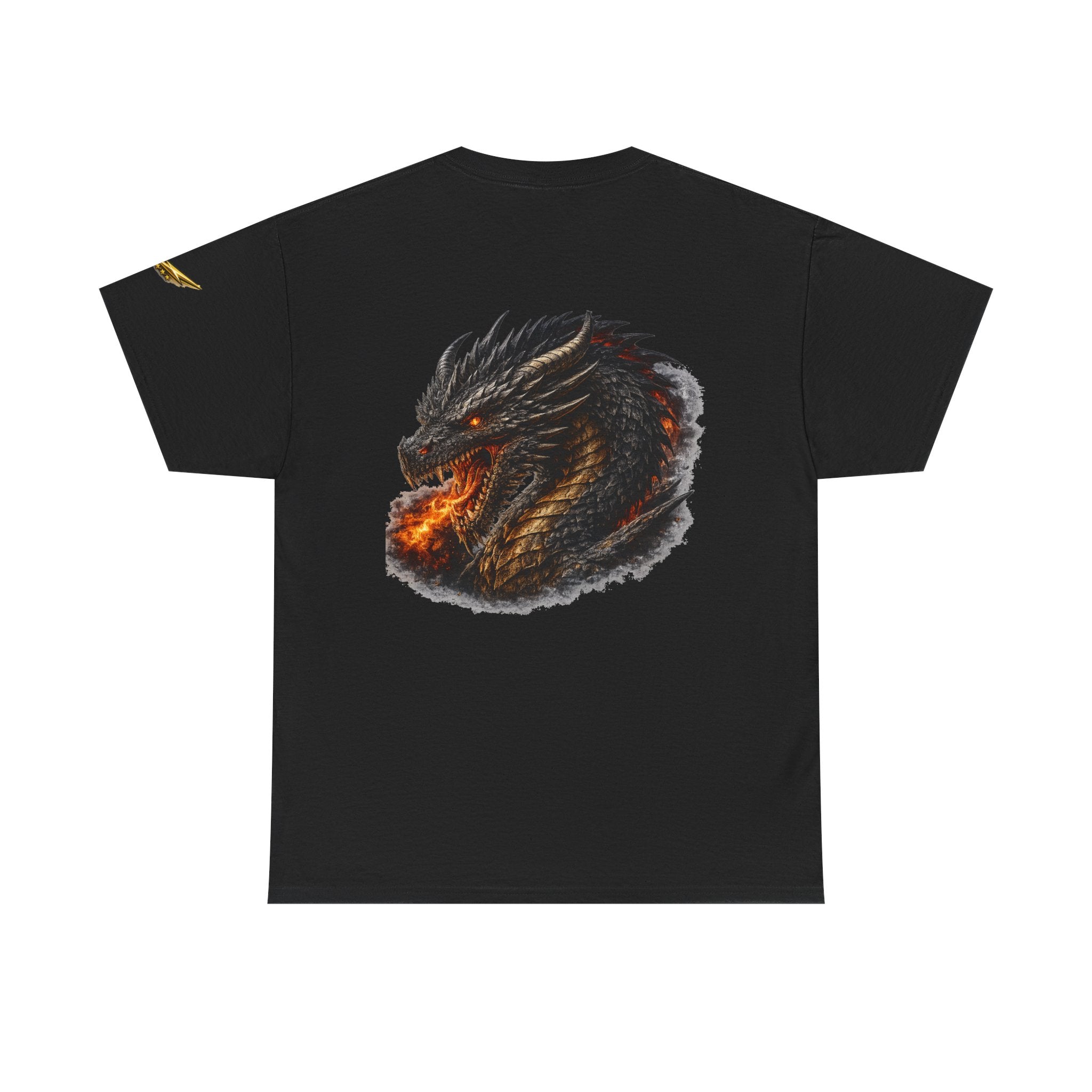 Dragon Head Fire Tee — Fiery Black Dragon Graphic T-Shirt