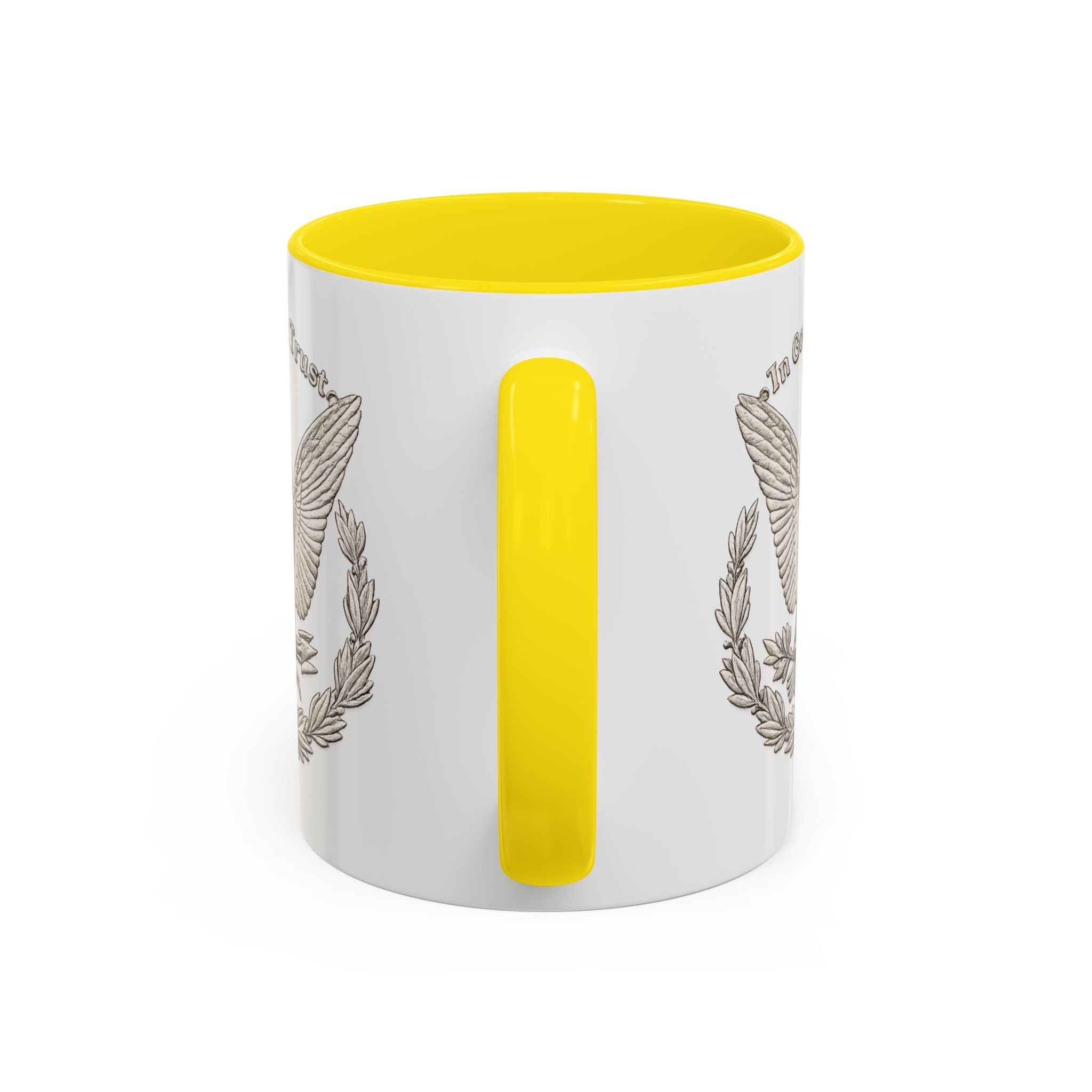 Eagle Emblem Coffee Mug — "In God We Trust" Accent Ceramic Mug (11/15oz)