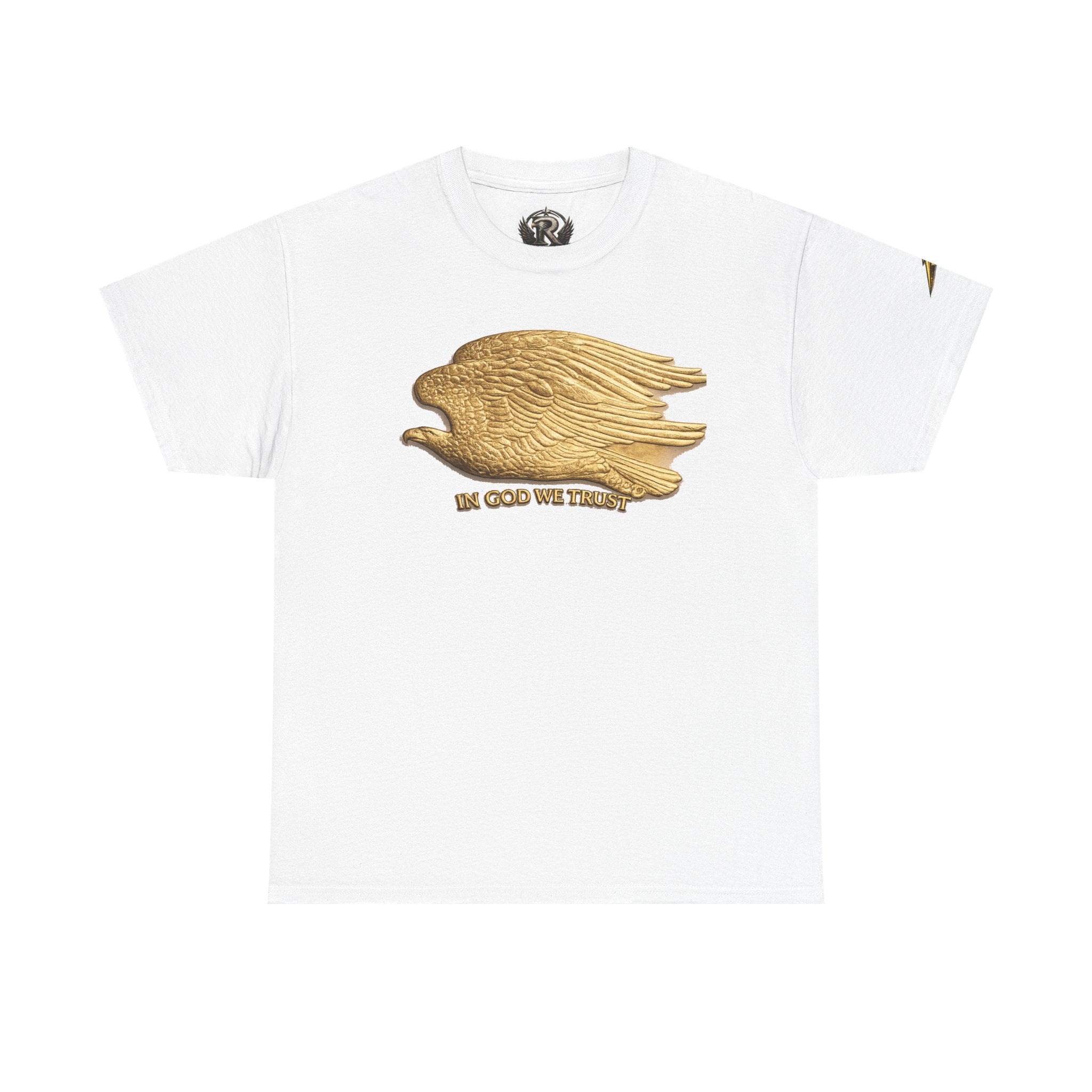 T-Shirt — Gold Eagle 'In God We Trust' Graphic Tee