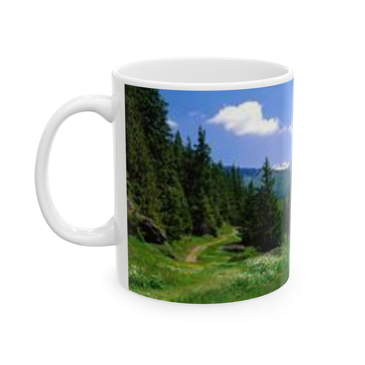 Scenic Mountain Landscape Ceramic Mug – Nature Coffee Cup (11oz, 15oz)