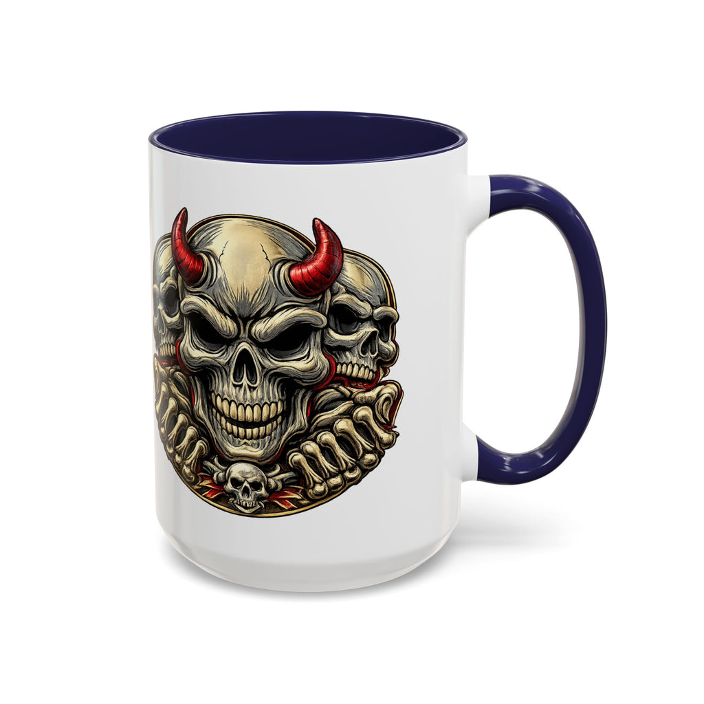 Devil Skull Accent Coffee Mug – Gothic Demon Skull Design (11/15 oz)