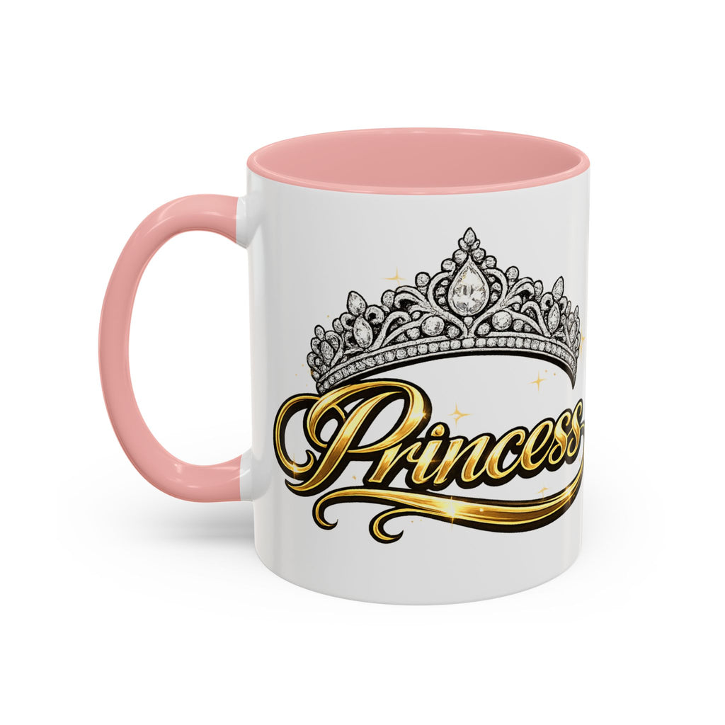 Princess Crown Accent Coffee Mug — Gold Script 11/15oz