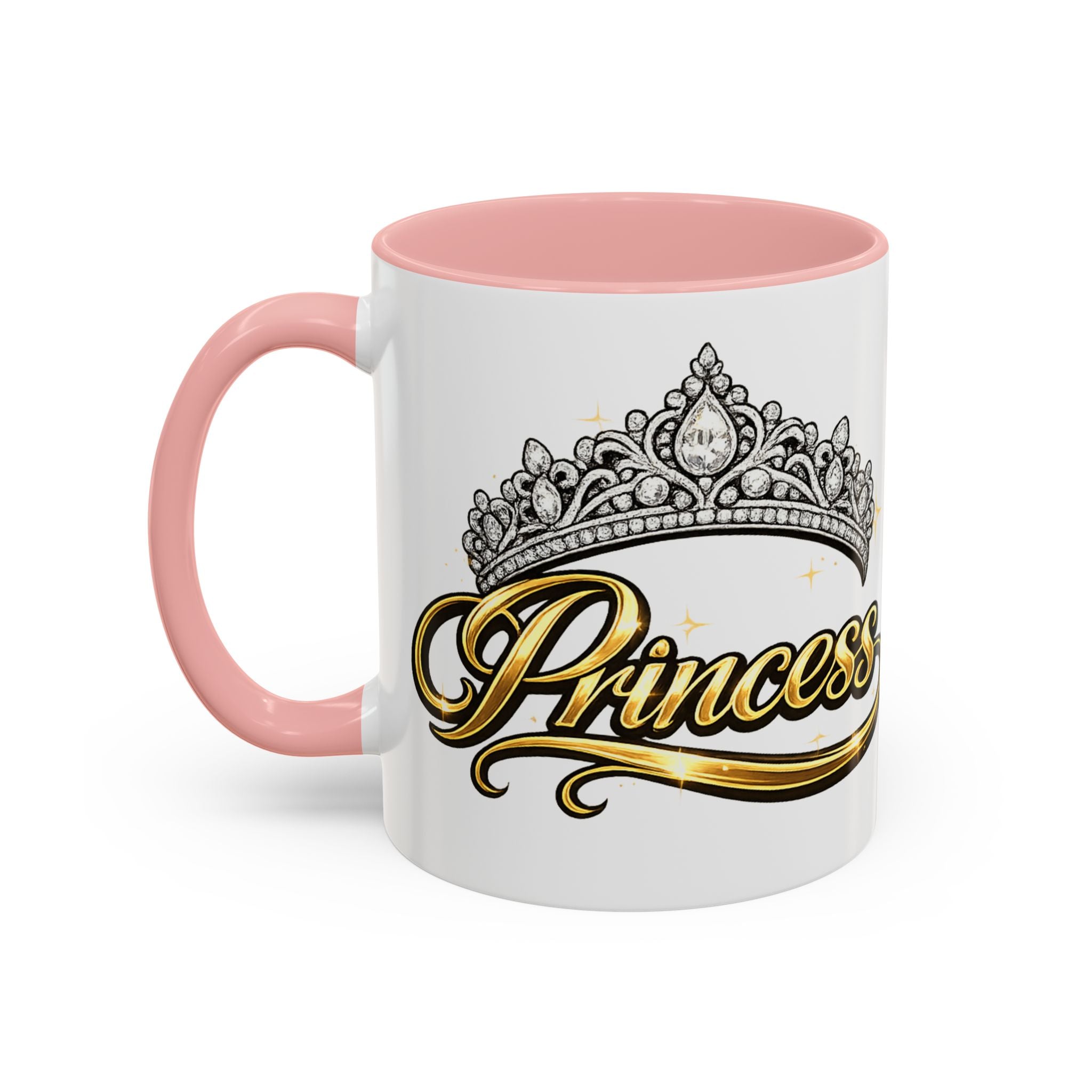 Princess Crown Accent Coffee Mug — Gold Script 11/15oz