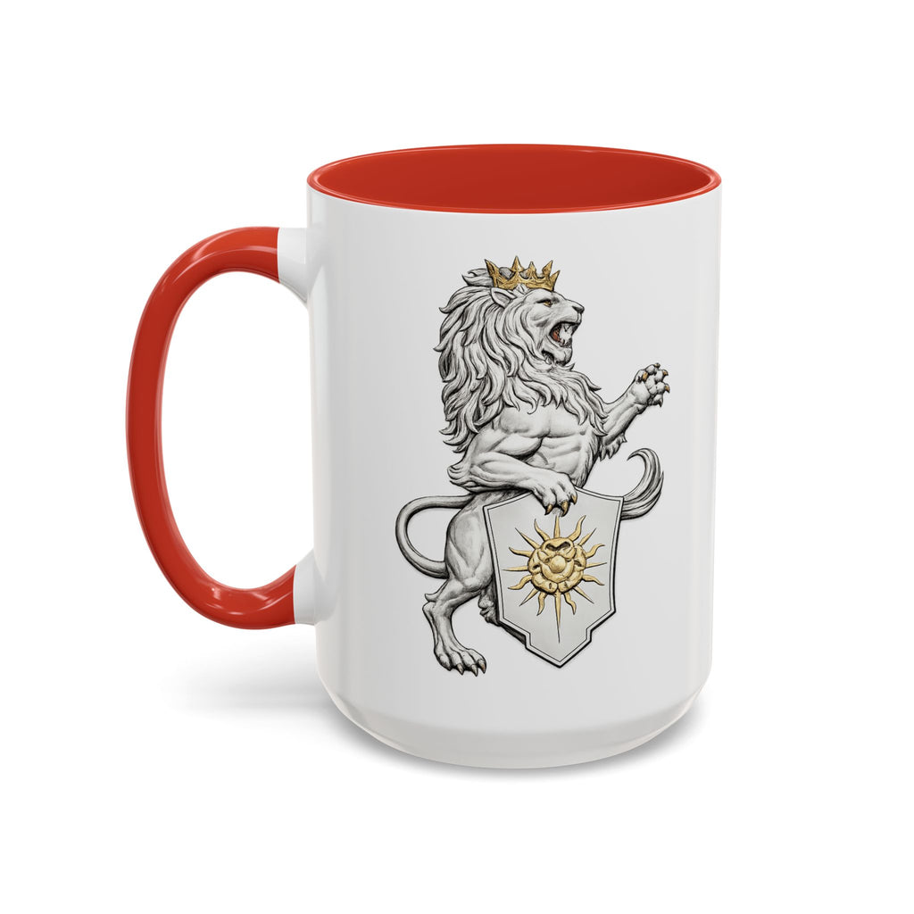 Royal Lion Crest Coffee Mug — Heraldic Crowned Lion Design (11/15oz)