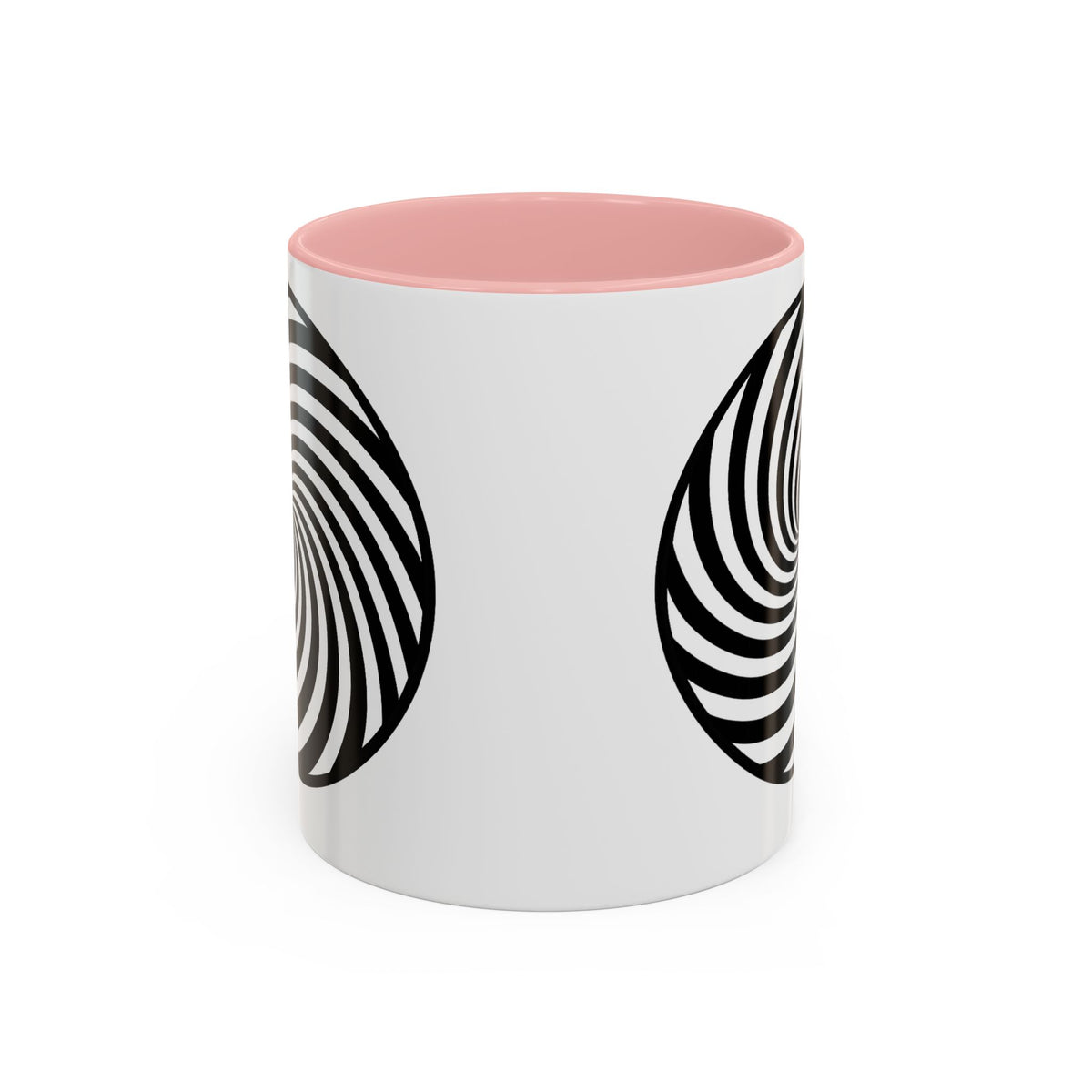 Hypnotic Swirl Accent Mug — Black & White Spiral Coffee Cup (11/15oz)