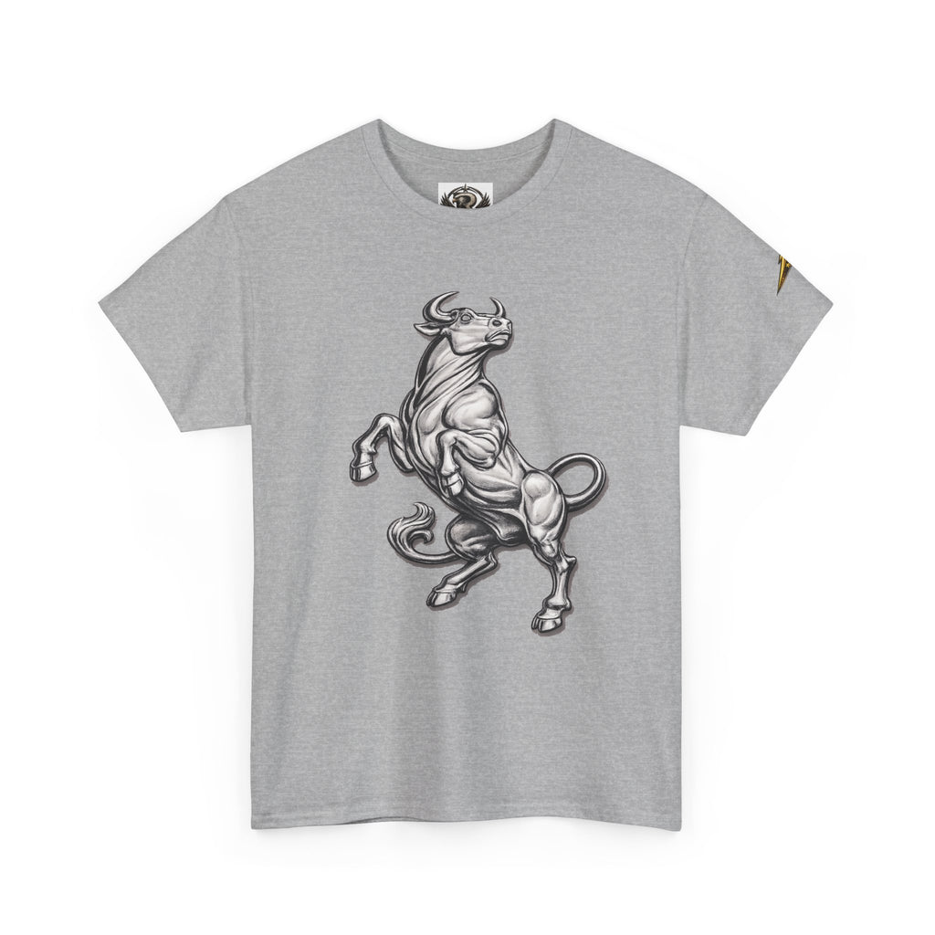 Bull Graphic T-Shirt — Rearing Ox Illustration Tee