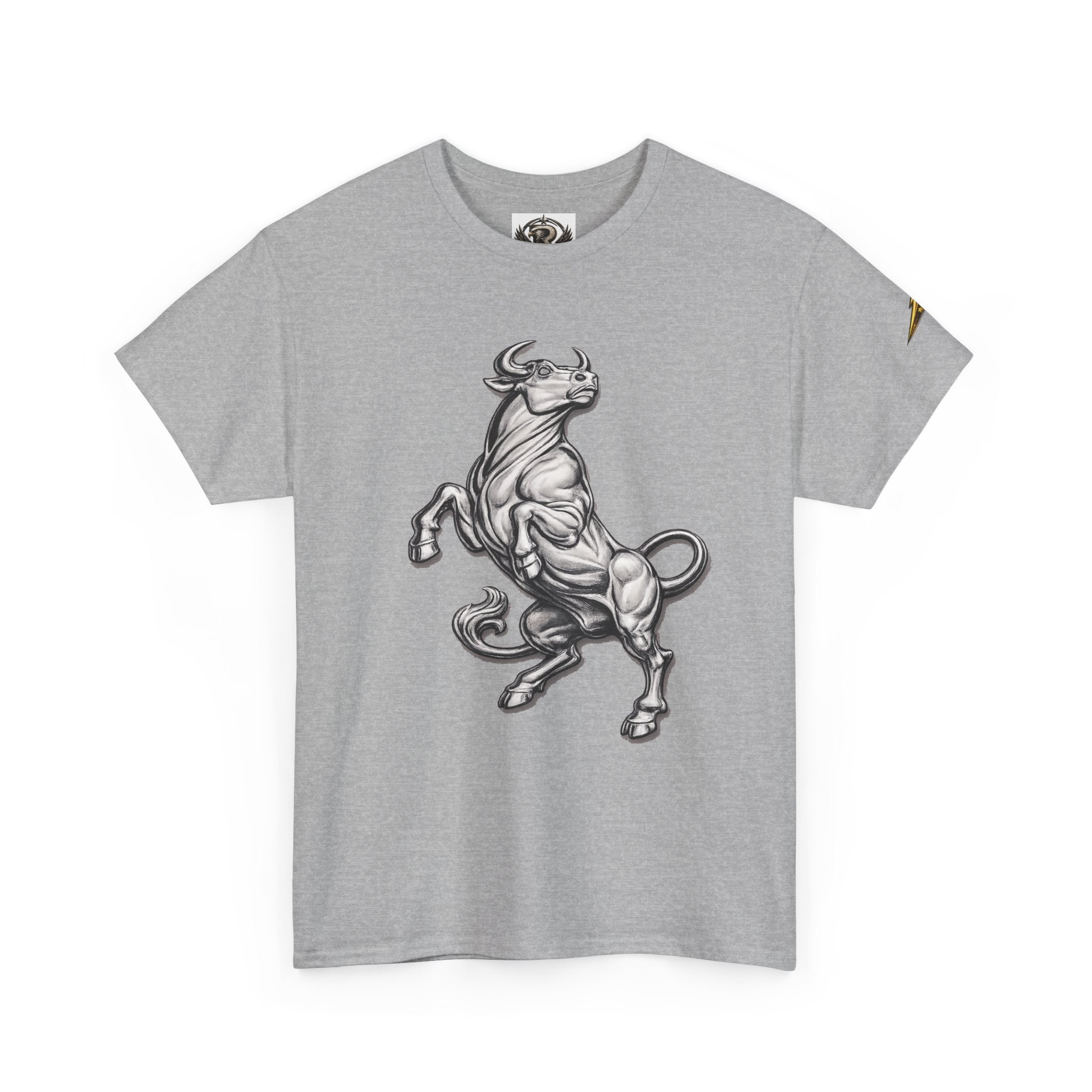 Bull Graphic T-Shirt — Rearing Ox Illustration Tee