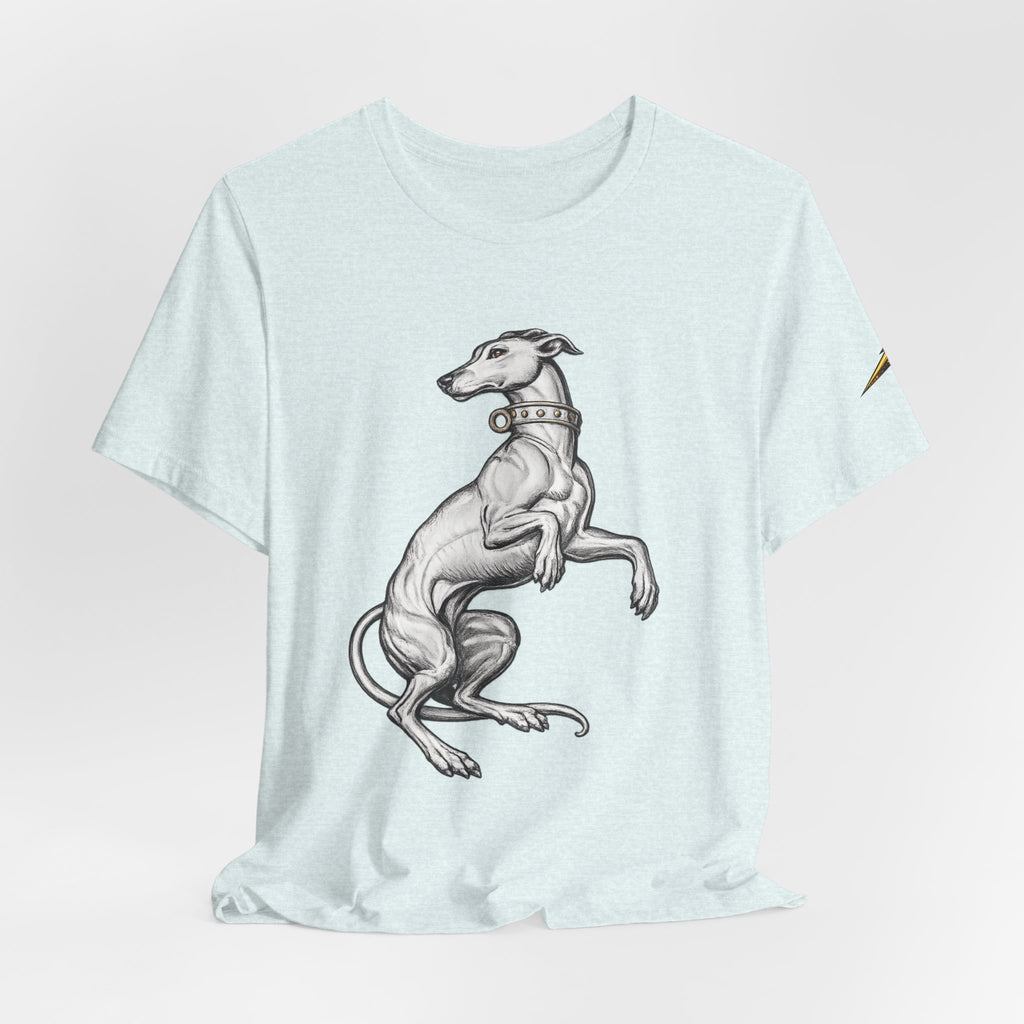 Greyhound Illustration T‑Shirt — Elegant Whippet Dog Art Tee