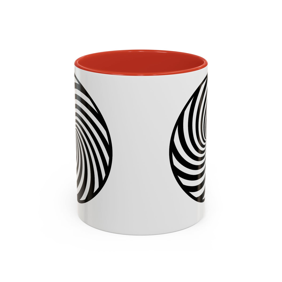 Hypnotic Swirl Accent Mug — Black & White Spiral Coffee Cup (11/15oz)