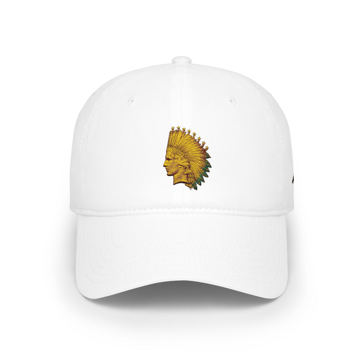 Native Feather Headdress Embroidered Cap — Low Profile Baseball Hat