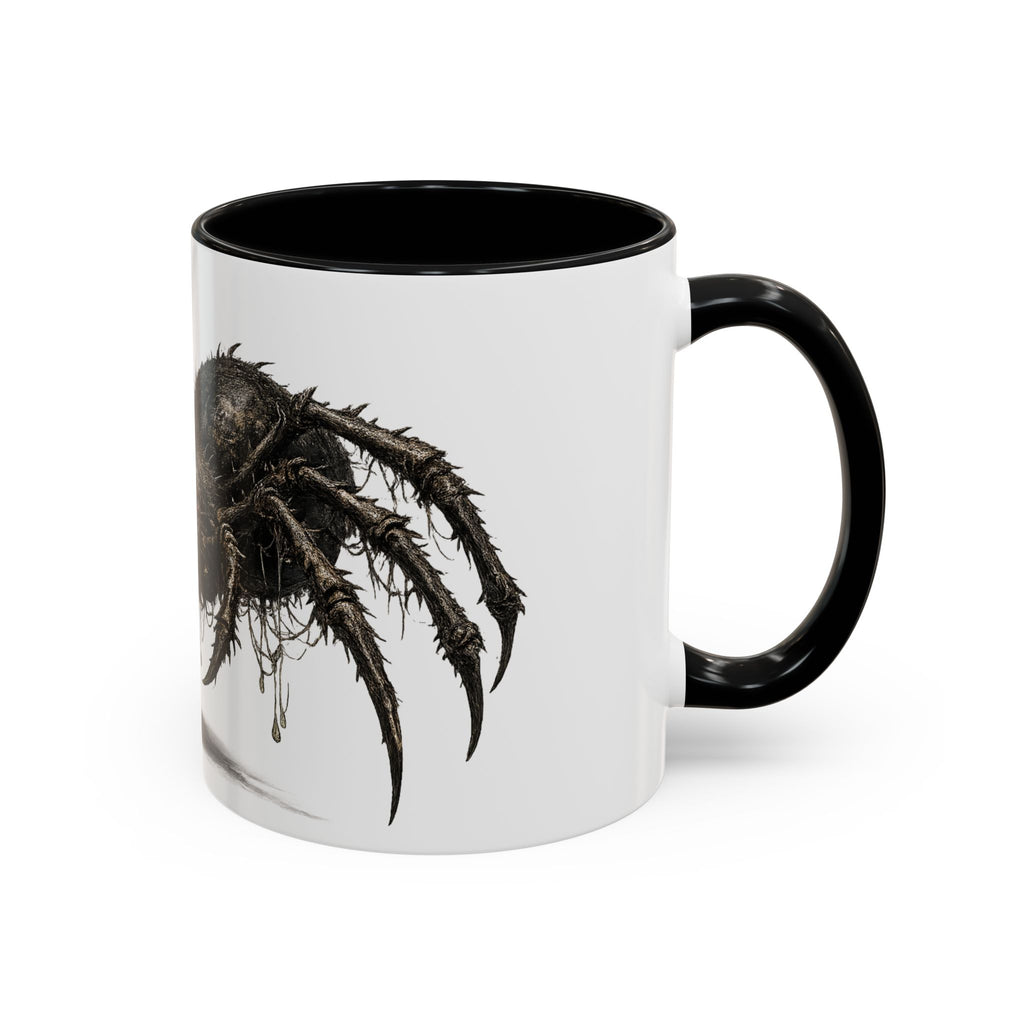 Spider Horror Accent Coffee Mug — Creepy Red-Eyed Arachnid Design (11/15oz)
