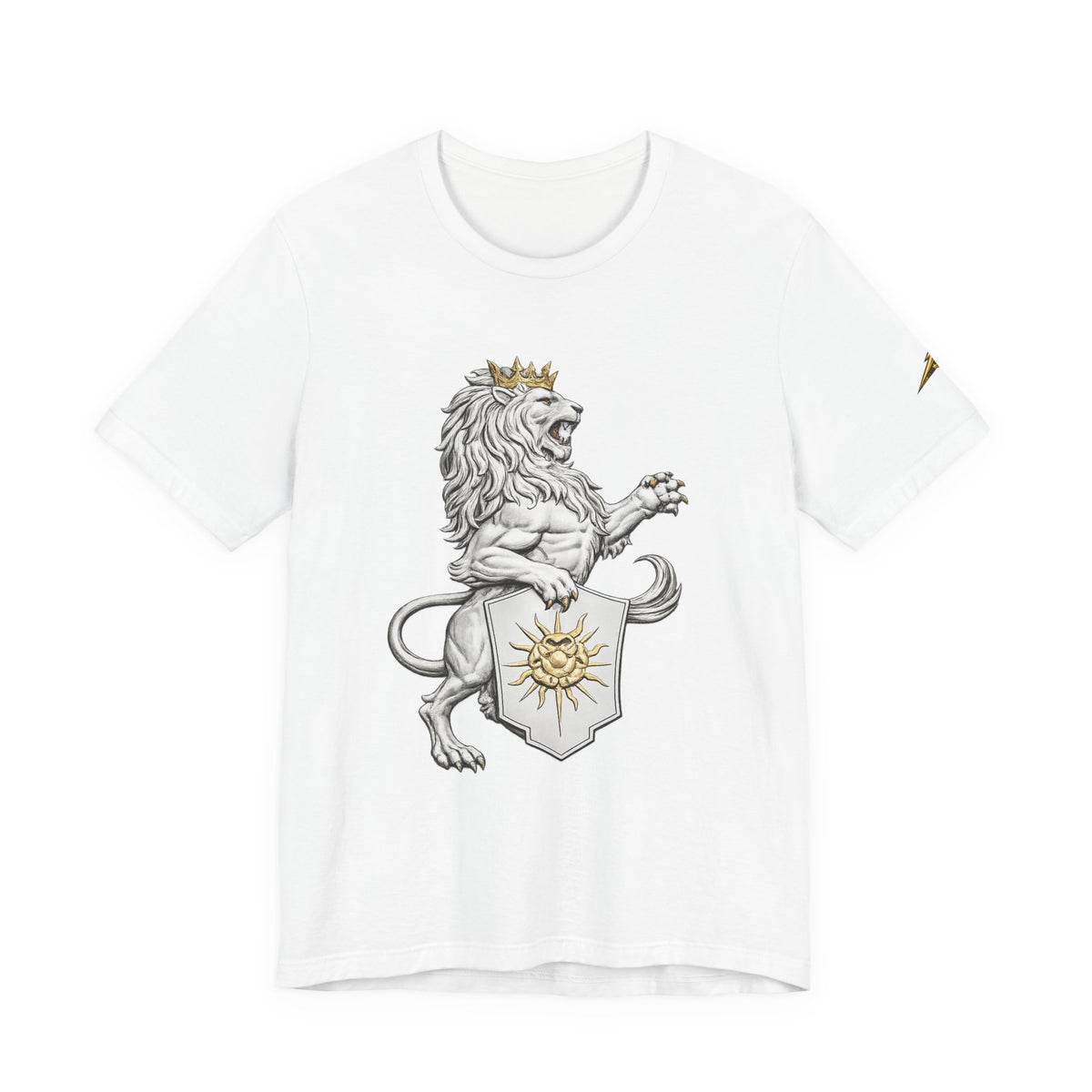 Lion Crest T-Shirt — Regal Sun Shield Graphic Tee