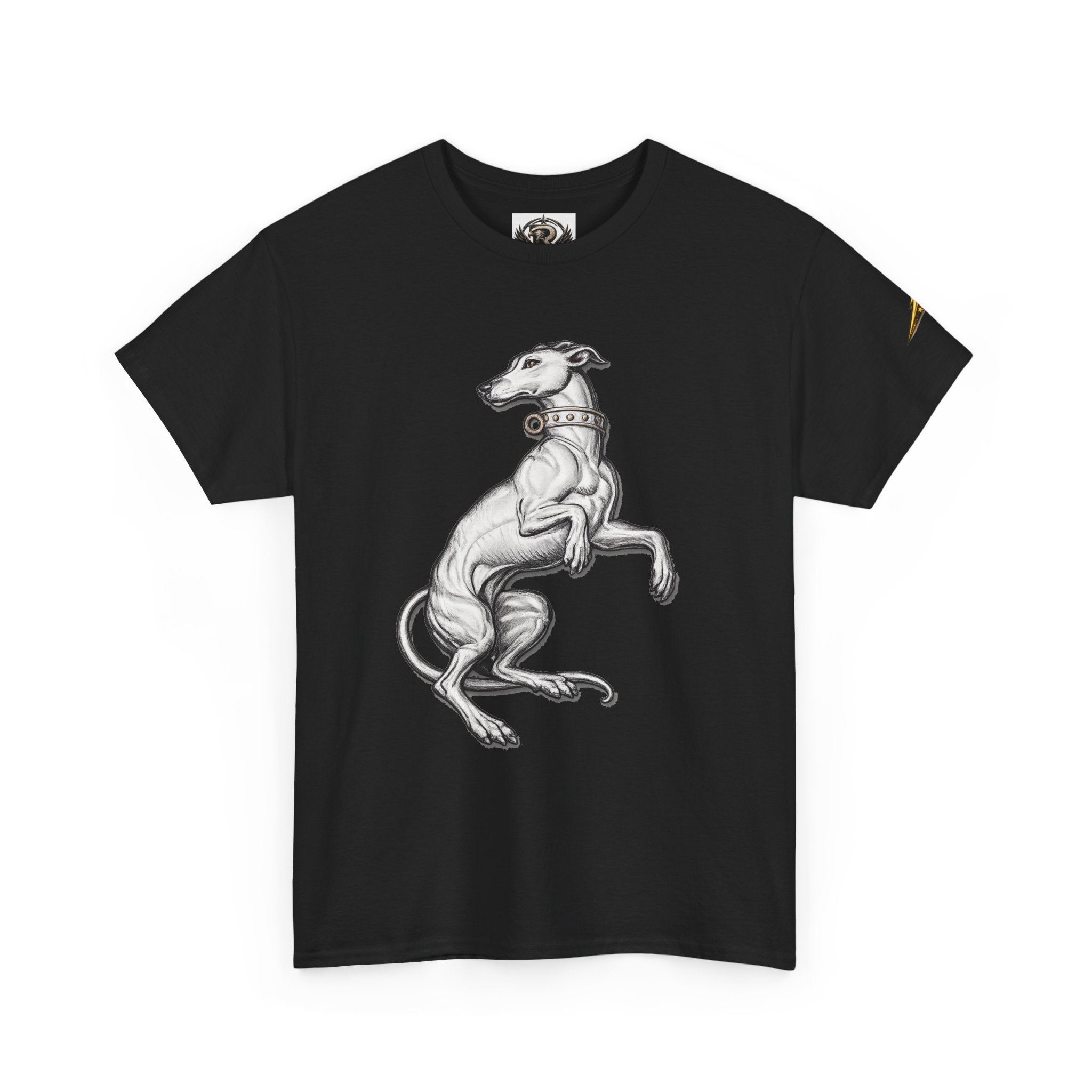 Greyhound Illustration Tee — Vintage Reared Dog Graphic T-Shirt