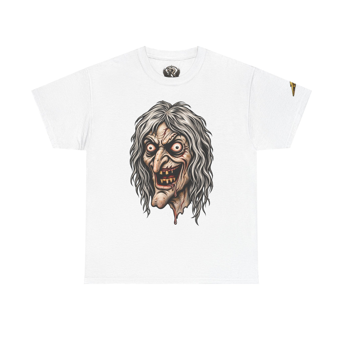 Horror Witch Face T‑Shirt — Creepy Vintage Monster Graphic Tee