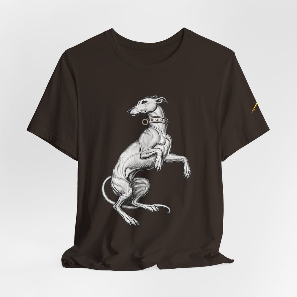 Greyhound Illustration T‑Shirt — Elegant Whippet Dog Art Tee