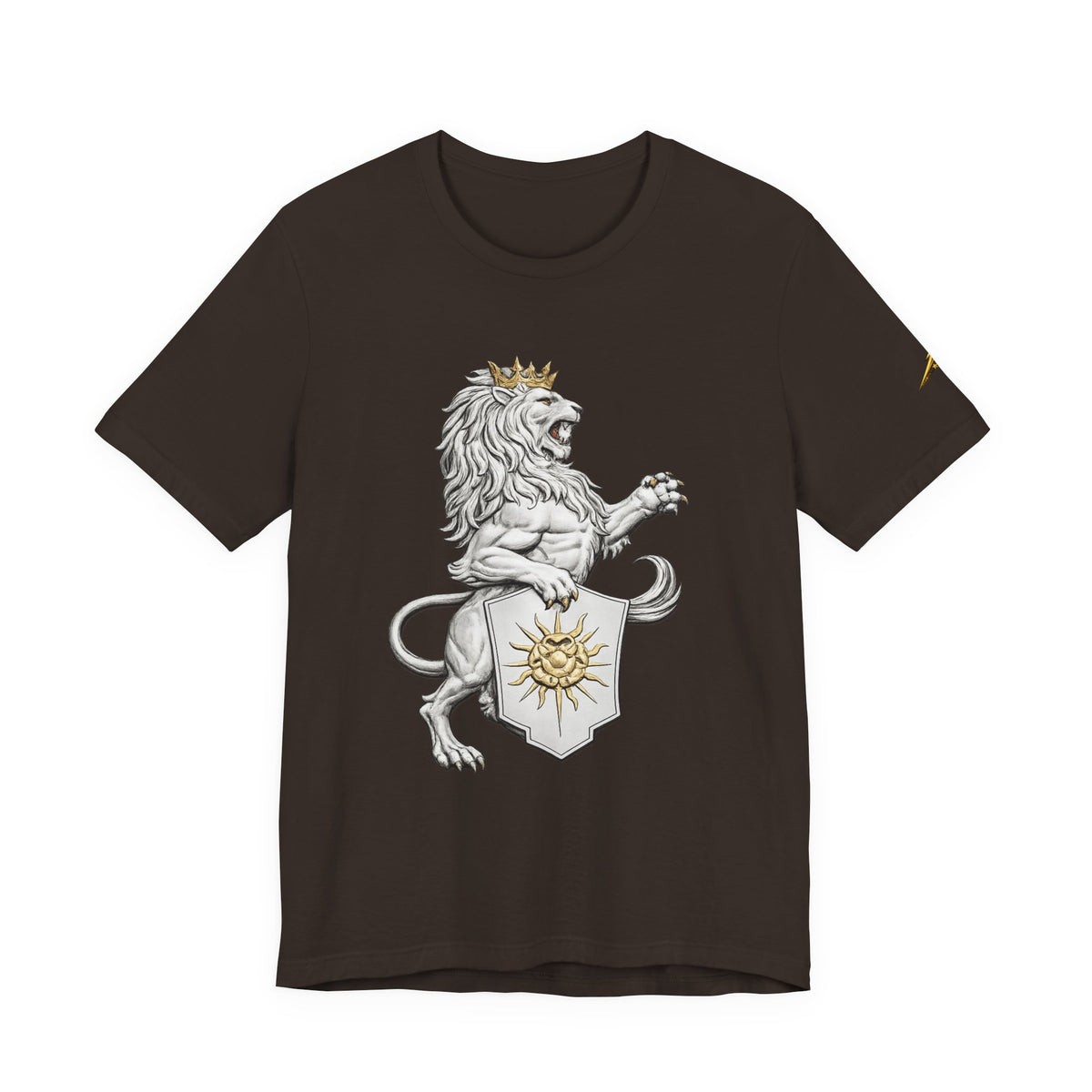 Lion Crest T-Shirt — Regal Sun Shield Graphic Tee