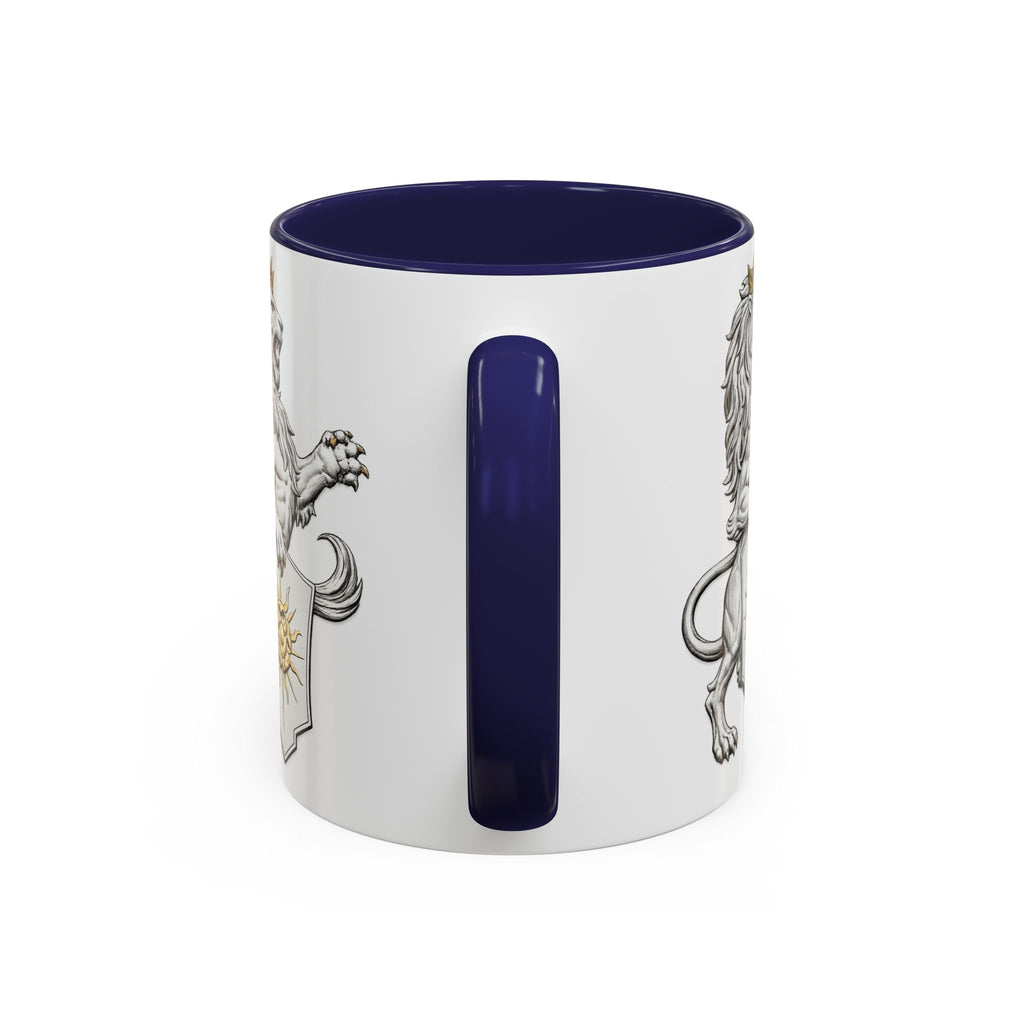 Royal Lion Crest Coffee Mug — Heraldic Crowned Lion Design (11/15oz)