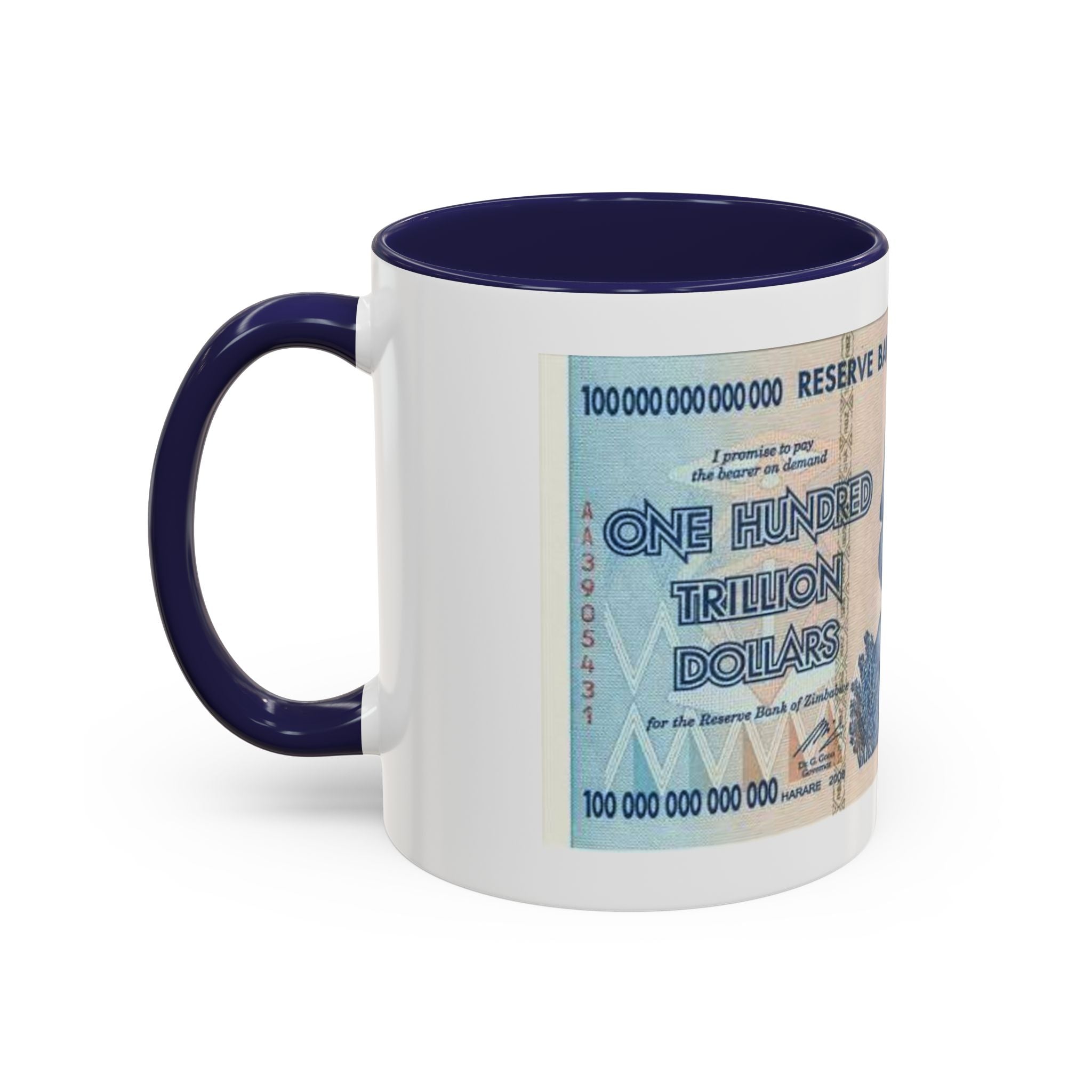Zimbabwe Trillion Dollar Note Coffee Mug — Vintage Currency Accent Mug (11/15oz)