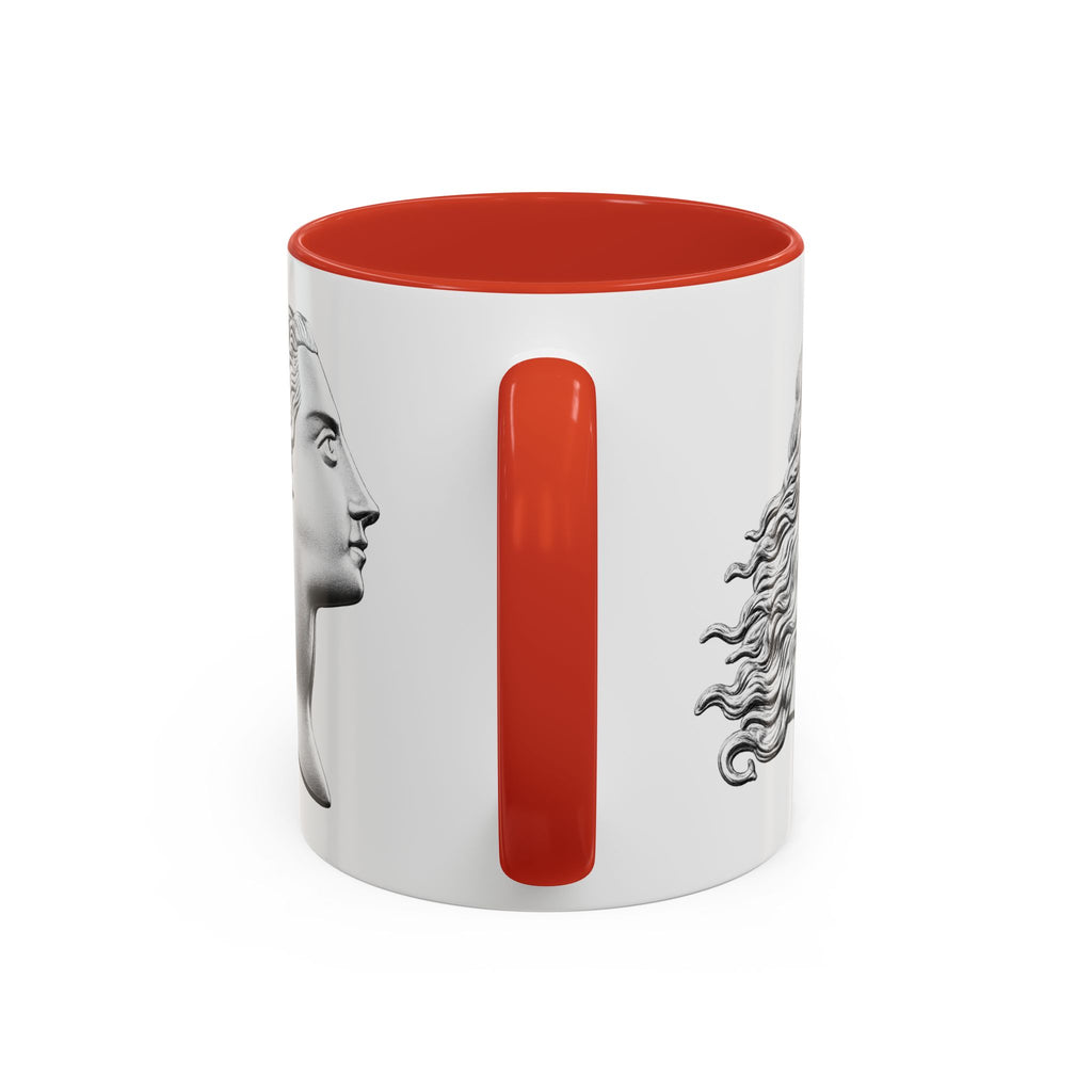 Classical Profile Accent Coffee Mug — Greek Goddess Bust Design (11/15oz)