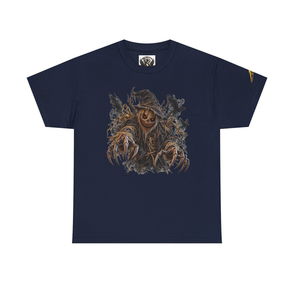 Scarecrow Reaper Graphic Tee — Spooky Halloween Horror Shirt