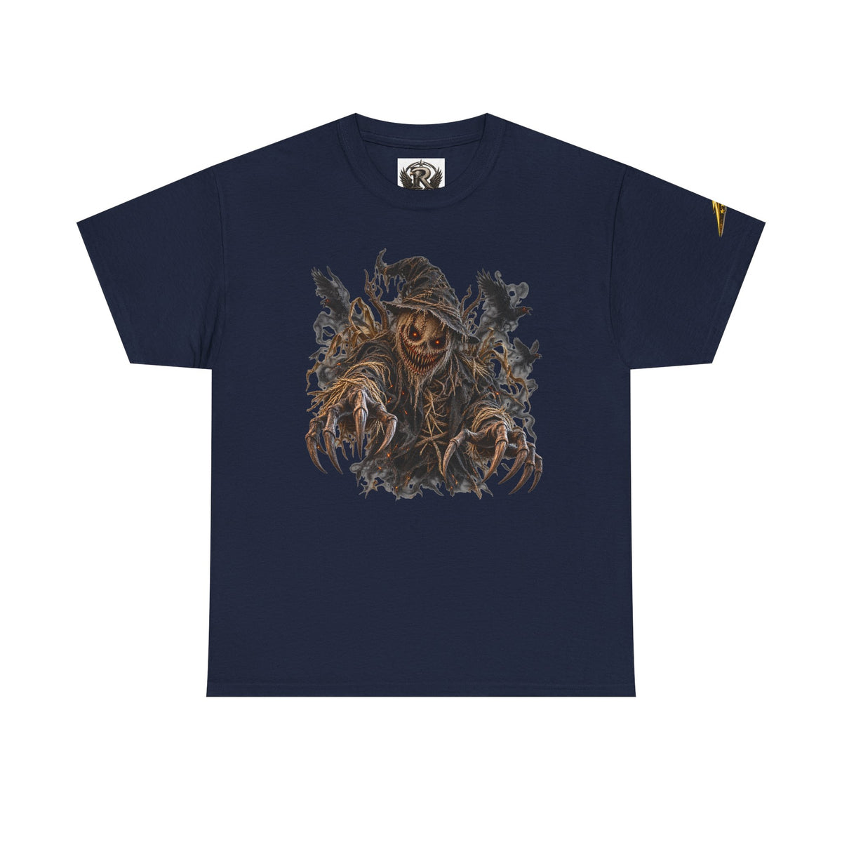 Scarecrow Reaper Graphic Tee — Spooky Halloween Horror Shirt