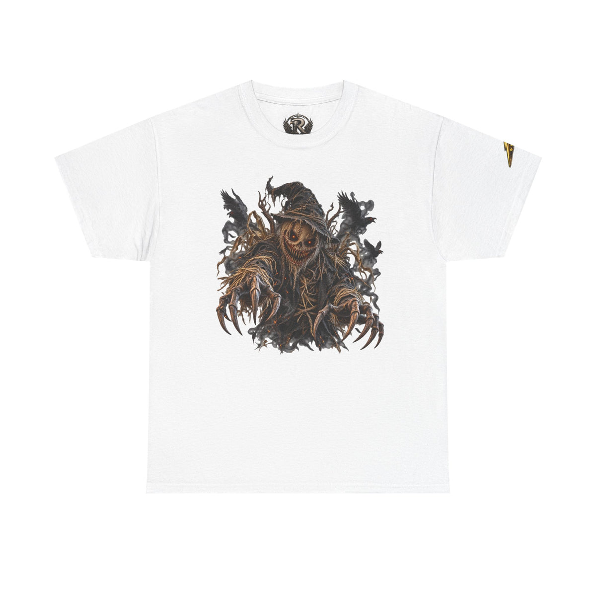 Scarecrow Reaper Graphic Tee — Spooky Halloween Horror Shirt