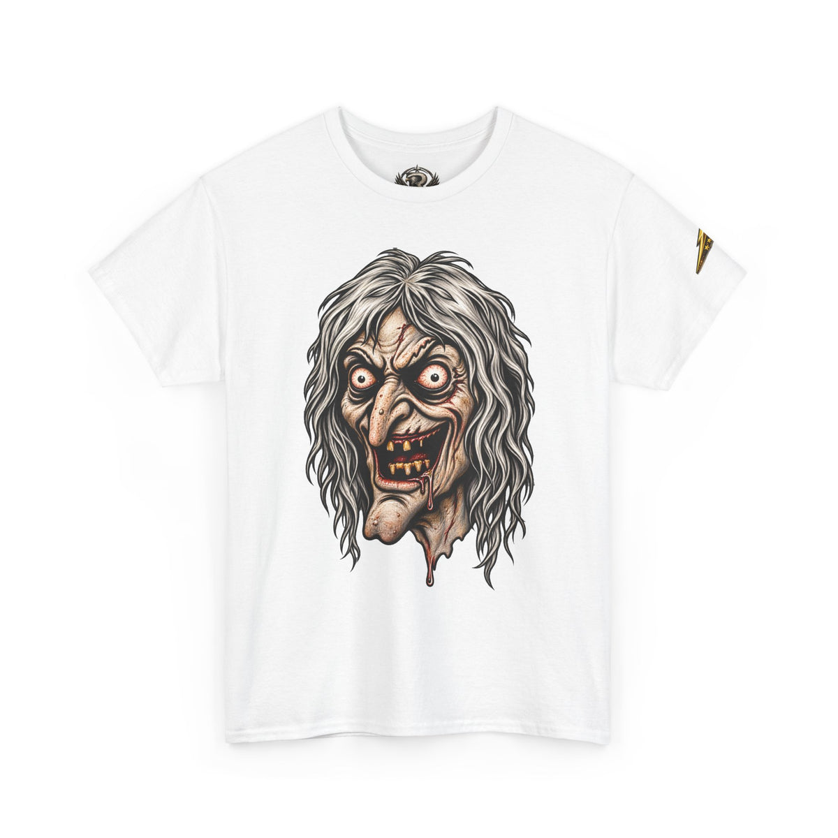 Horror Witch Face T‑Shirt — Creepy Vintage Monster Graphic Tee