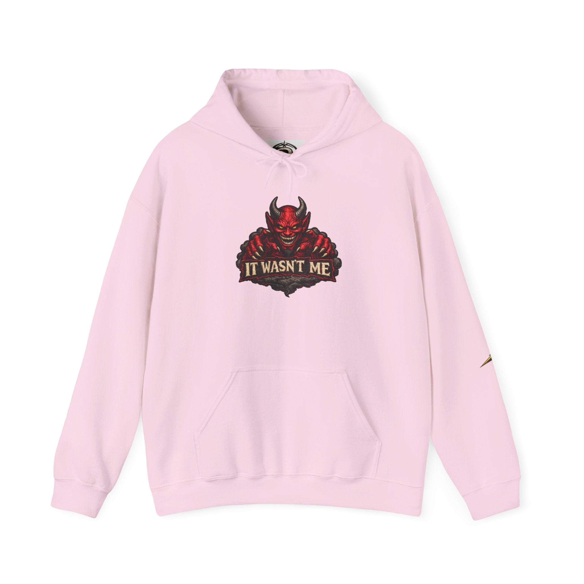 Devil Graphic Hoodie — "It Wasn't Me" Funny Devil Pullover
