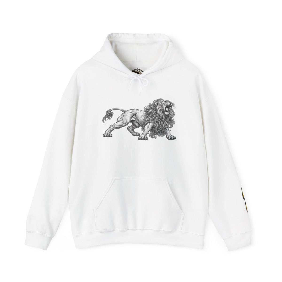 Lion Graphic Hoodie — Vintage Roaring Lion Illustration Sweatshirt