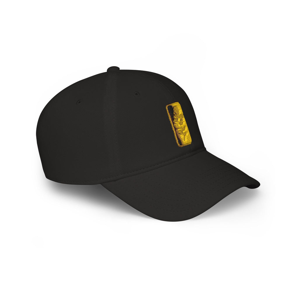 Low Profile Cap with Gold Embroidered Rosa Patch