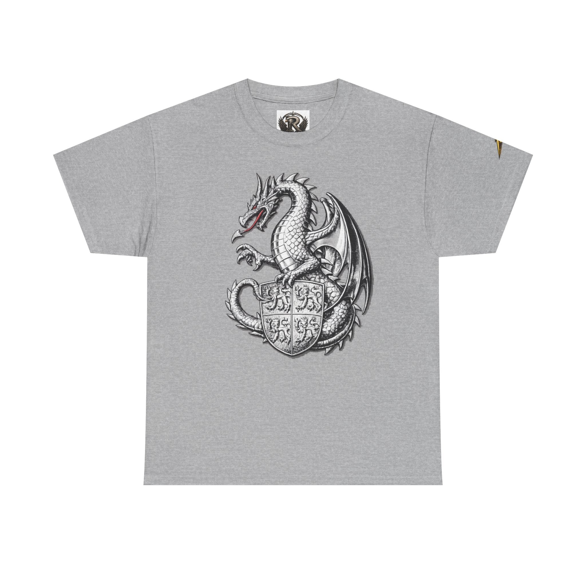 Dragon Crest T-Shirt — Medieval Dragon Shield Graphic Tee