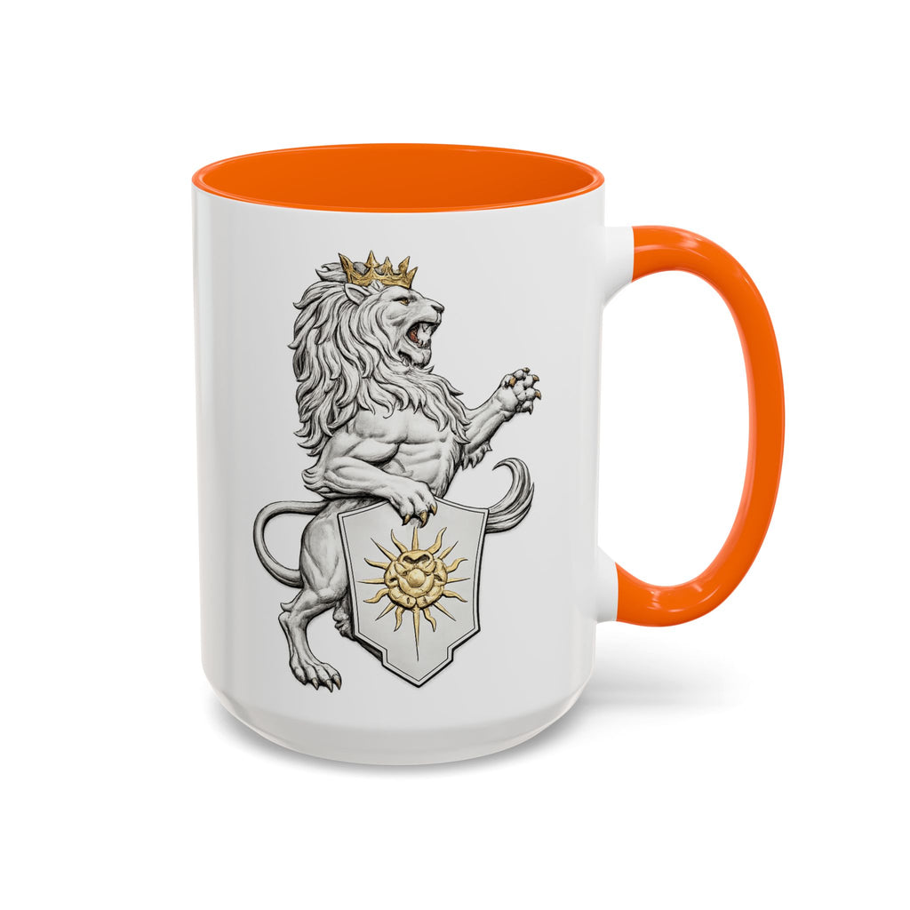 Royal Lion Crest Coffee Mug — Heraldic Crowned Lion Design (11/15oz)